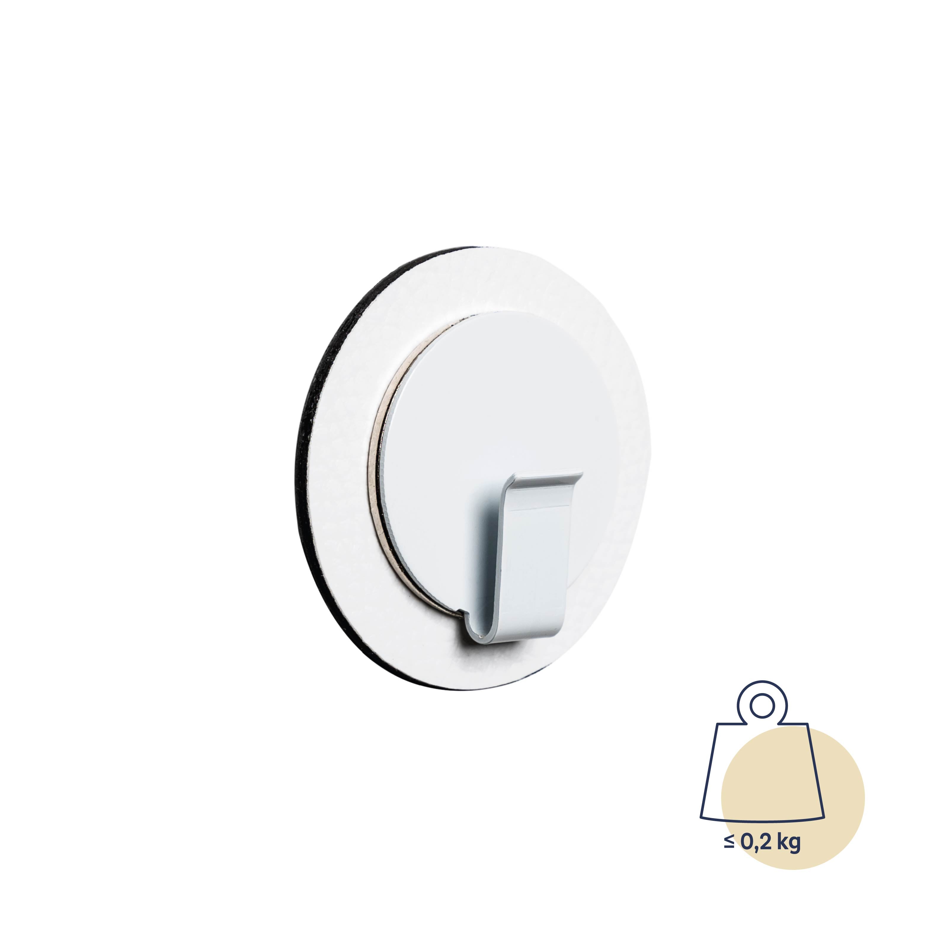 Magnet hook CLEVER WHITE incl. pad WHITE - Silwy UK