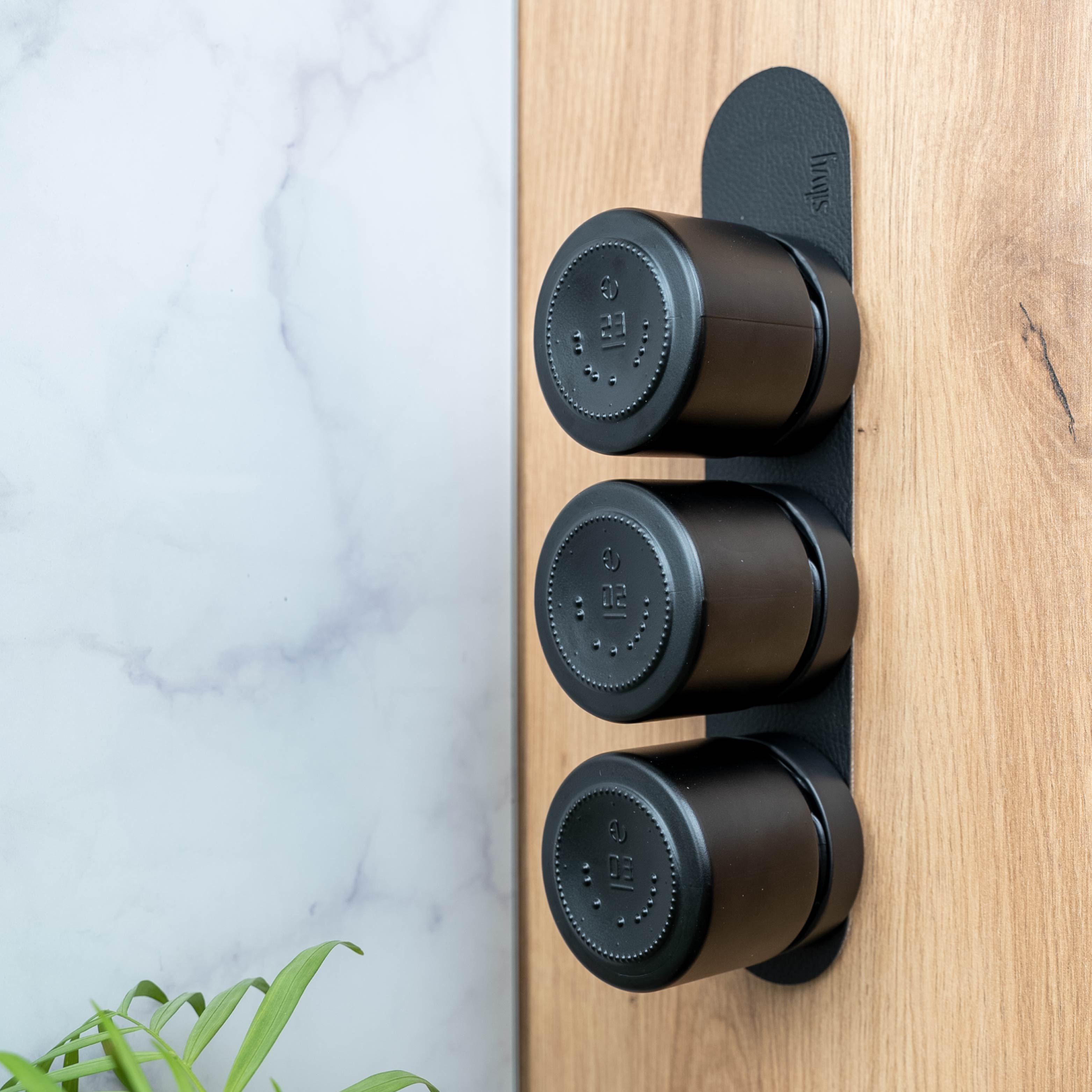 Magnetic delicatessen jars ALL BLACK 125 ml incl. BLACK strip - Silwy UK