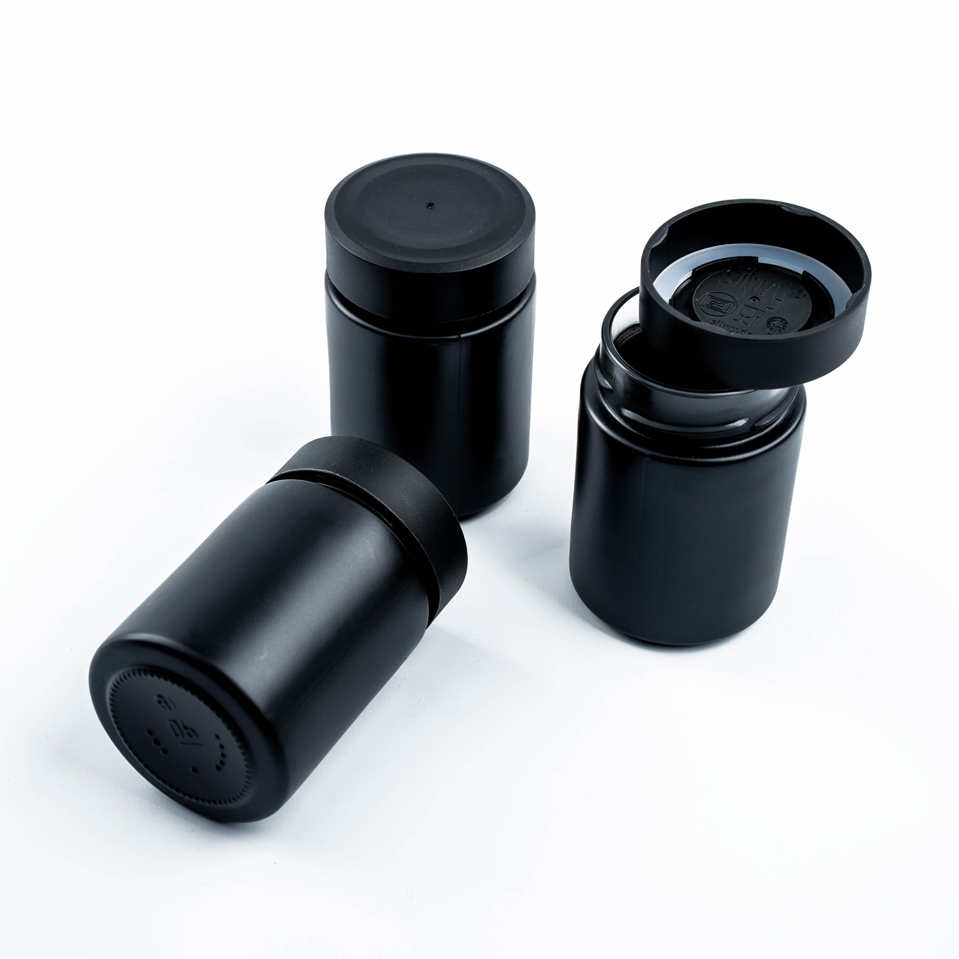 Magnetic delicatessen jars ALL BLACK 192 ml incl. strip BLACK - Silwy UK