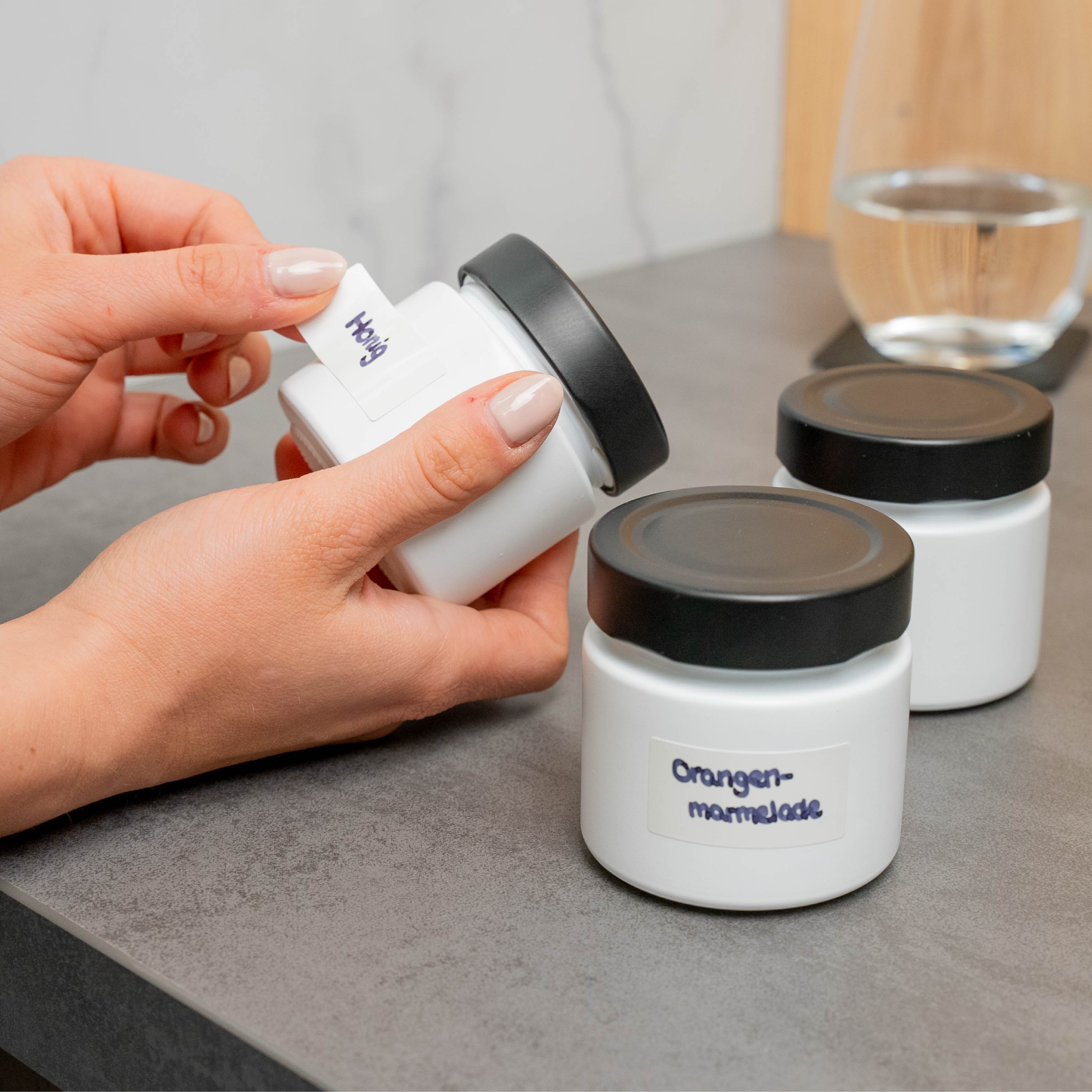 Magnetic delicatessen jars ALL WHITE 125 ml incl. strip WHITE - Silwy UK
