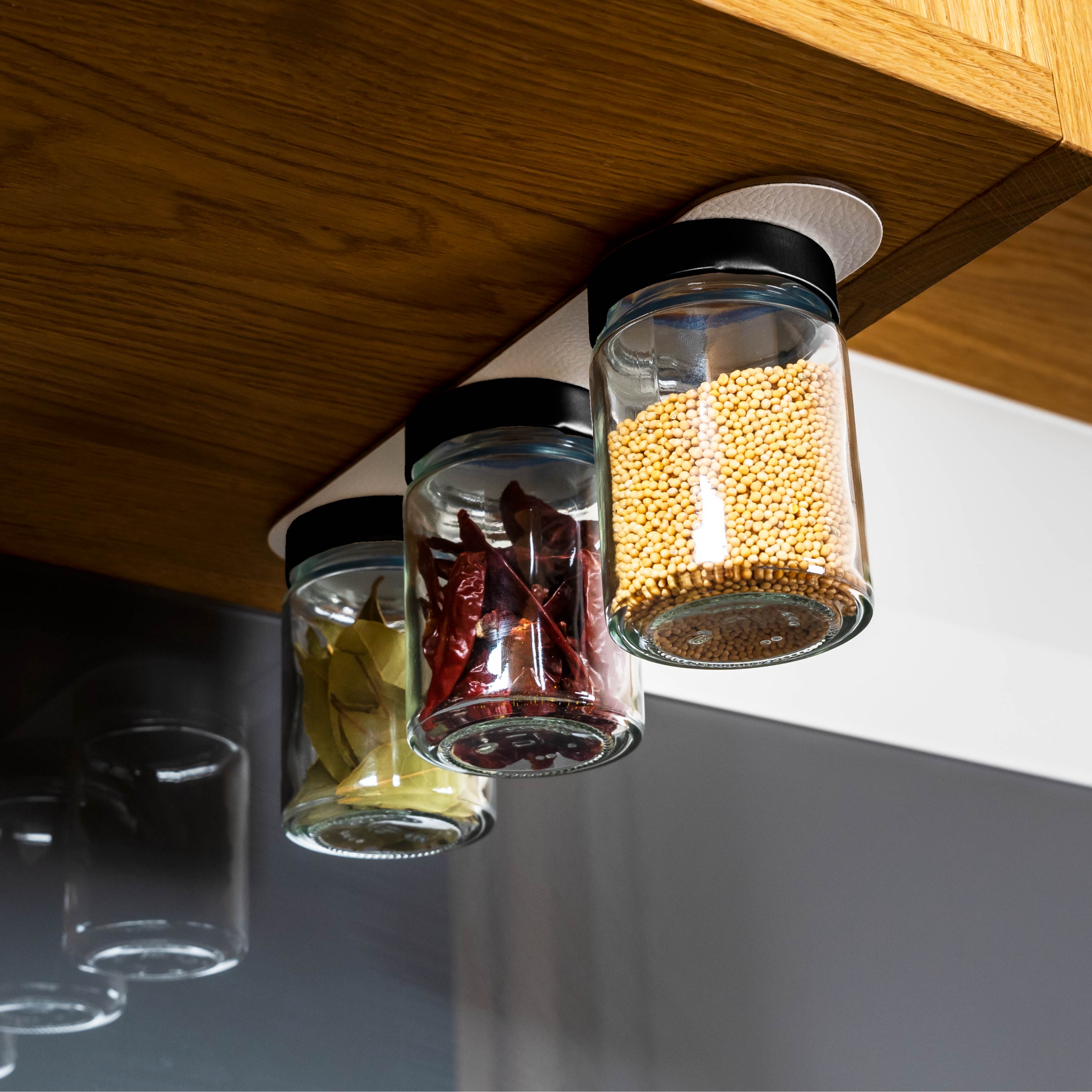 Magnetic delicatessen jars WHITE & CLASSY 192 ml incl. strip WHITE - Silwy UK