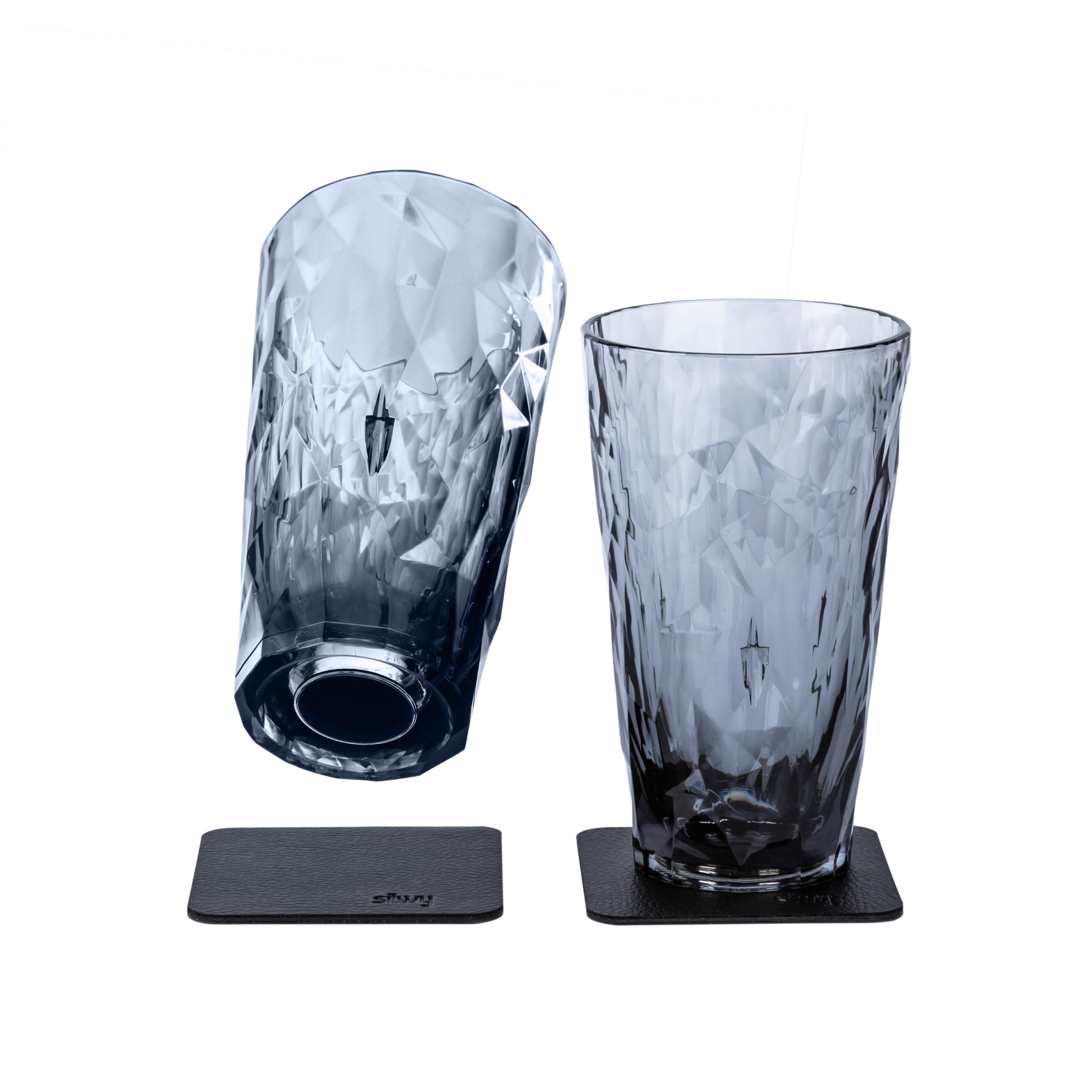 Magnetic plastic glasses LONGDRINK GREY - Silwy UK