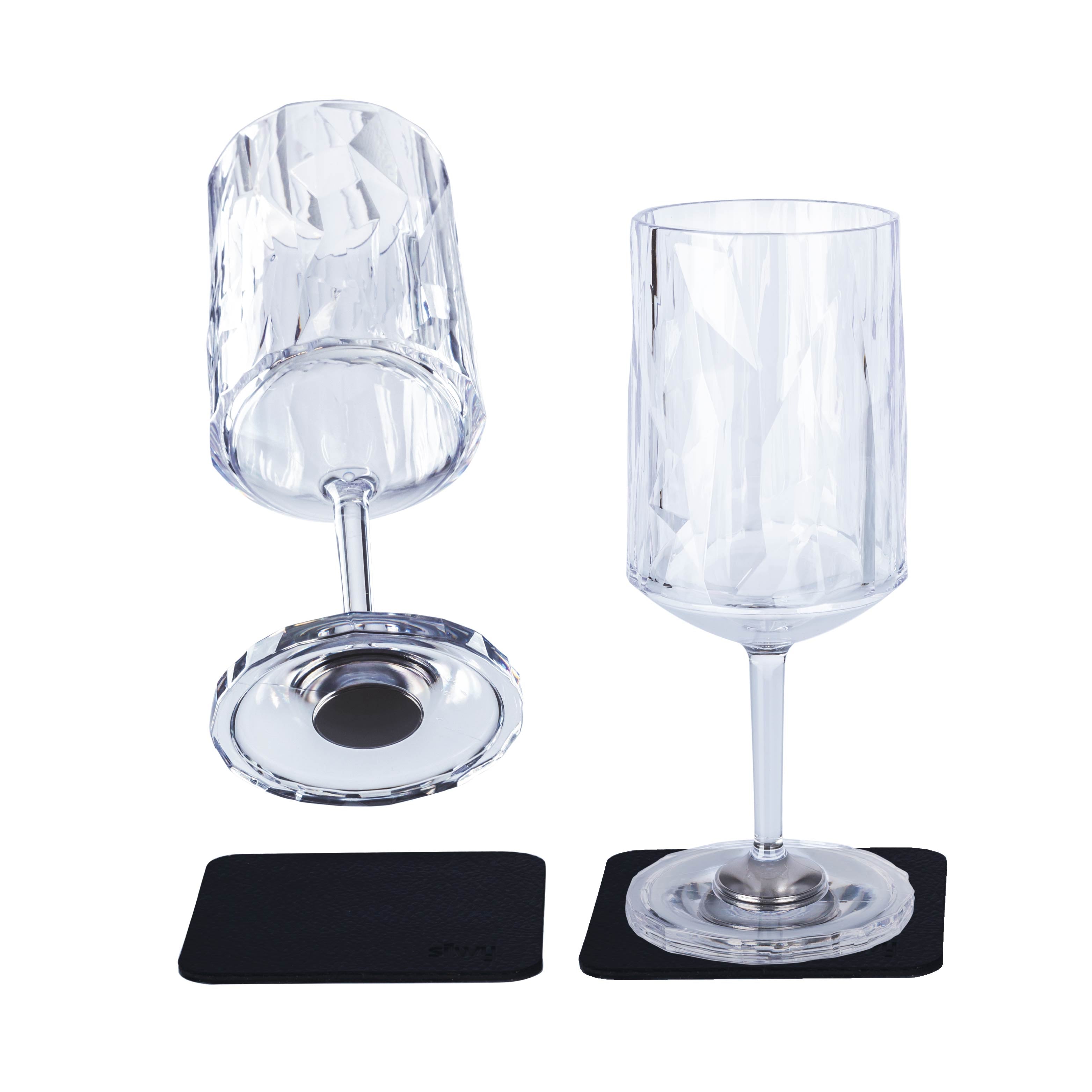 Magnetic plastic glasses WINE 0.2 l - Silwy UK
