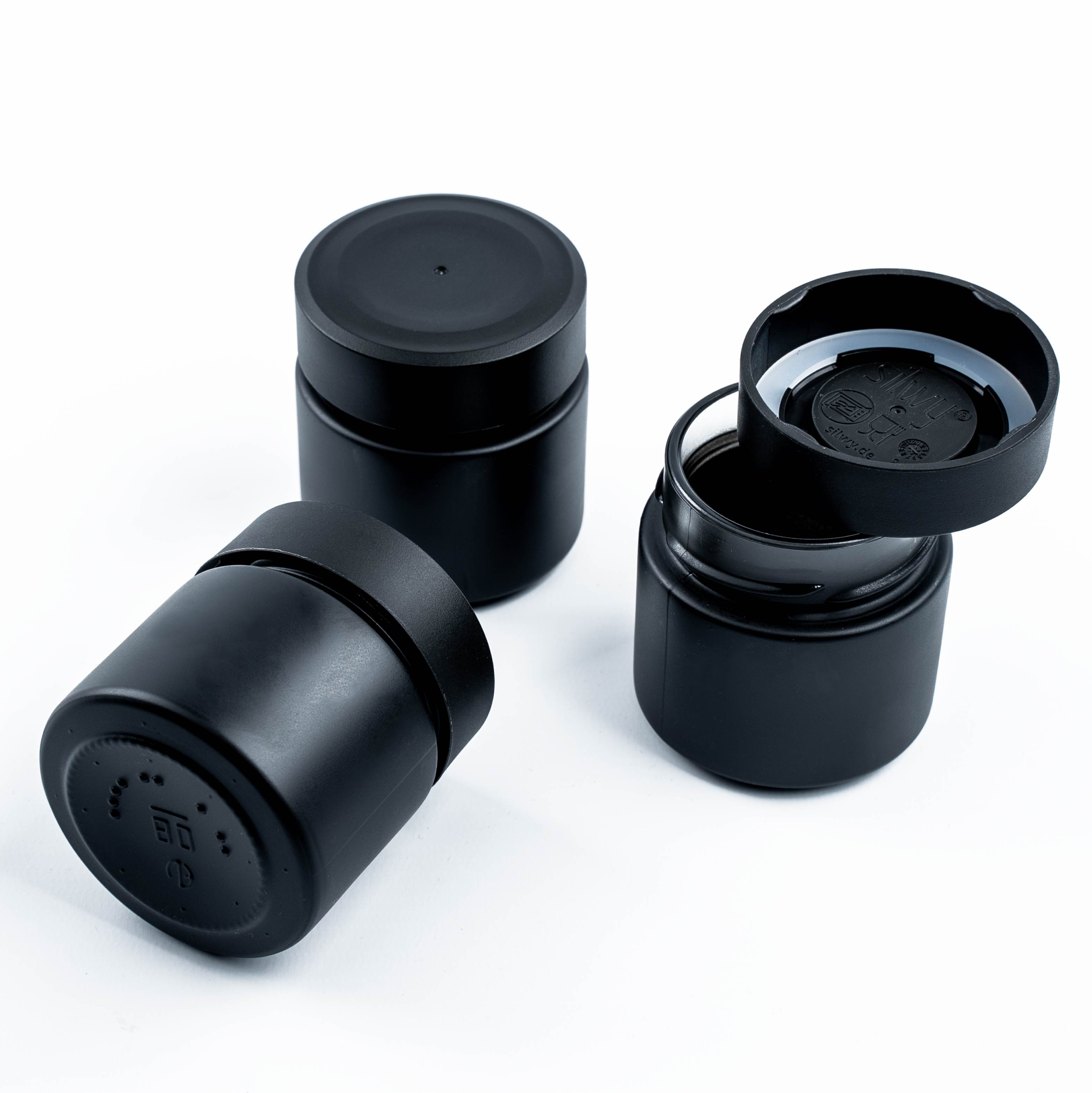 Magnetic delicatessen jars ALL BLACK 125 ml incl. BLACK strip - Silwy UK