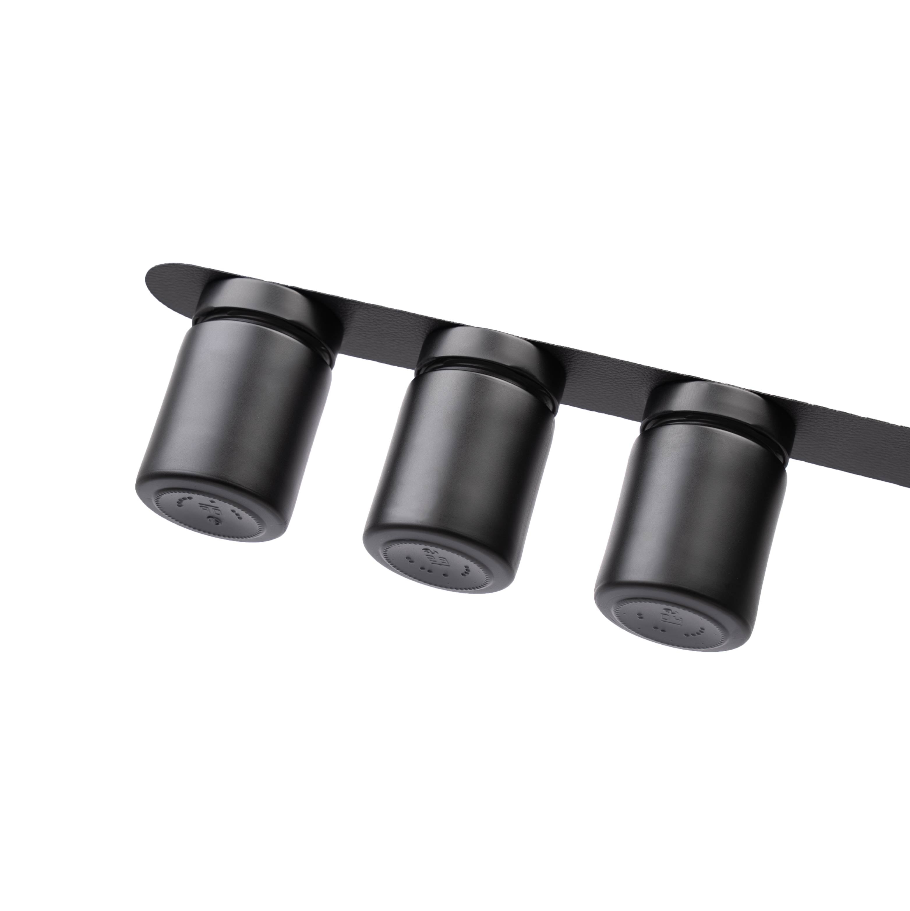 Magnetic delicatessen jars ALL BLACK 192 ml incl. strip BLACK - Silwy UK