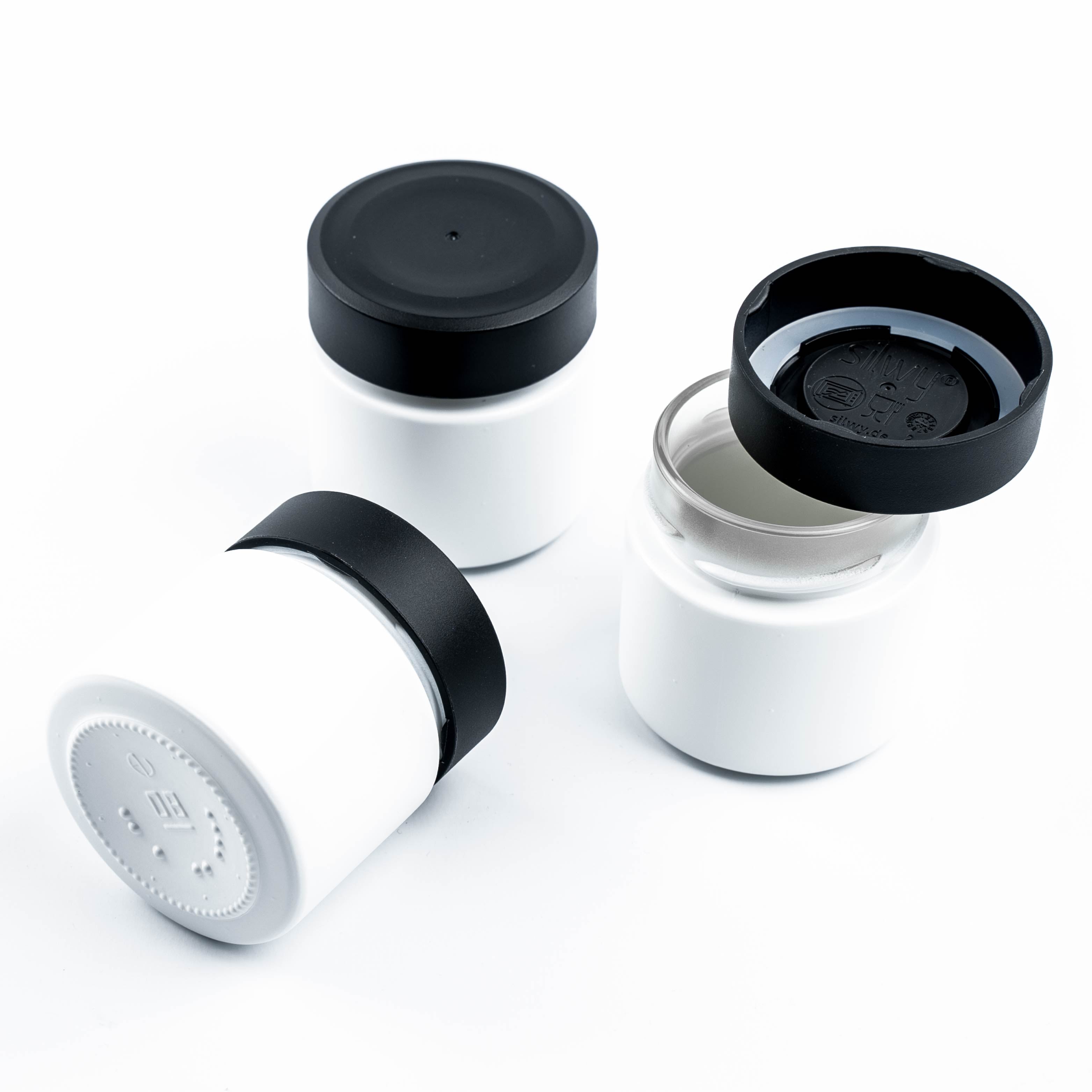 Magnetic delicatessen jars ALL WHITE 125 ml incl. strip WHITE - Silwy UK