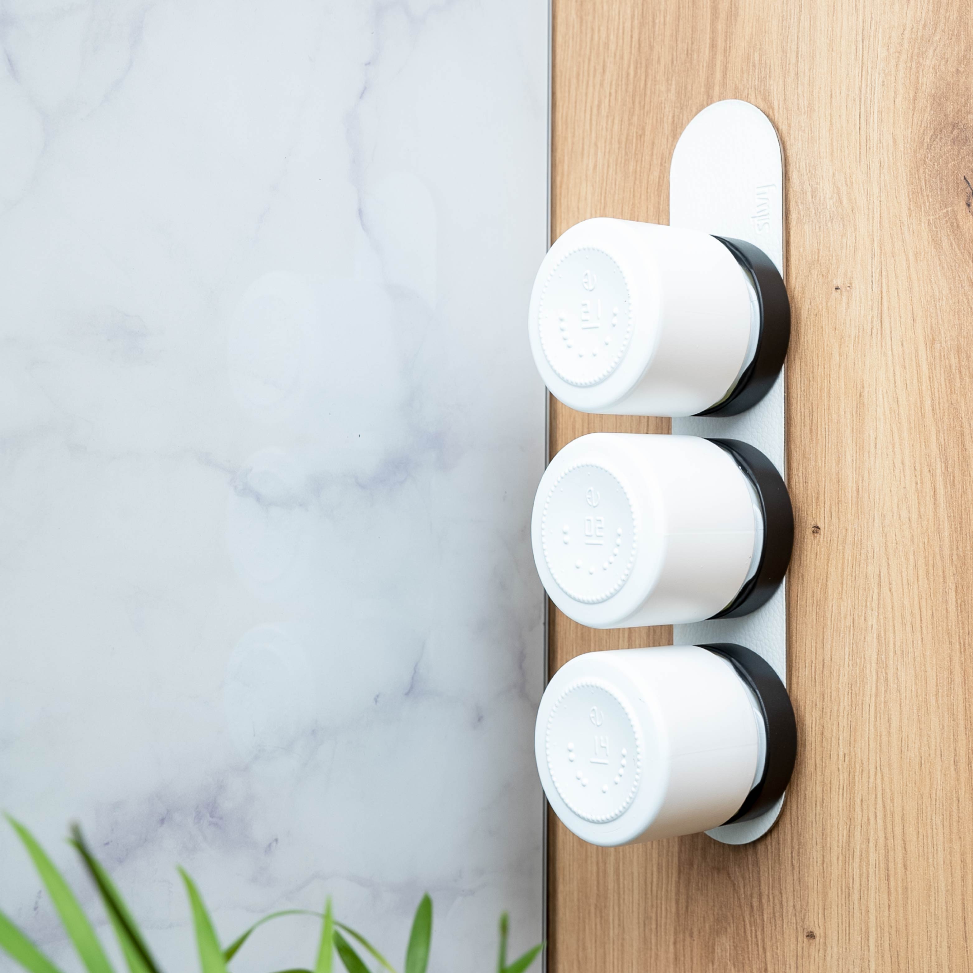 Magnetic delicatessen jars ALL WHITE 125 ml incl. strip WHITE - Silwy UK