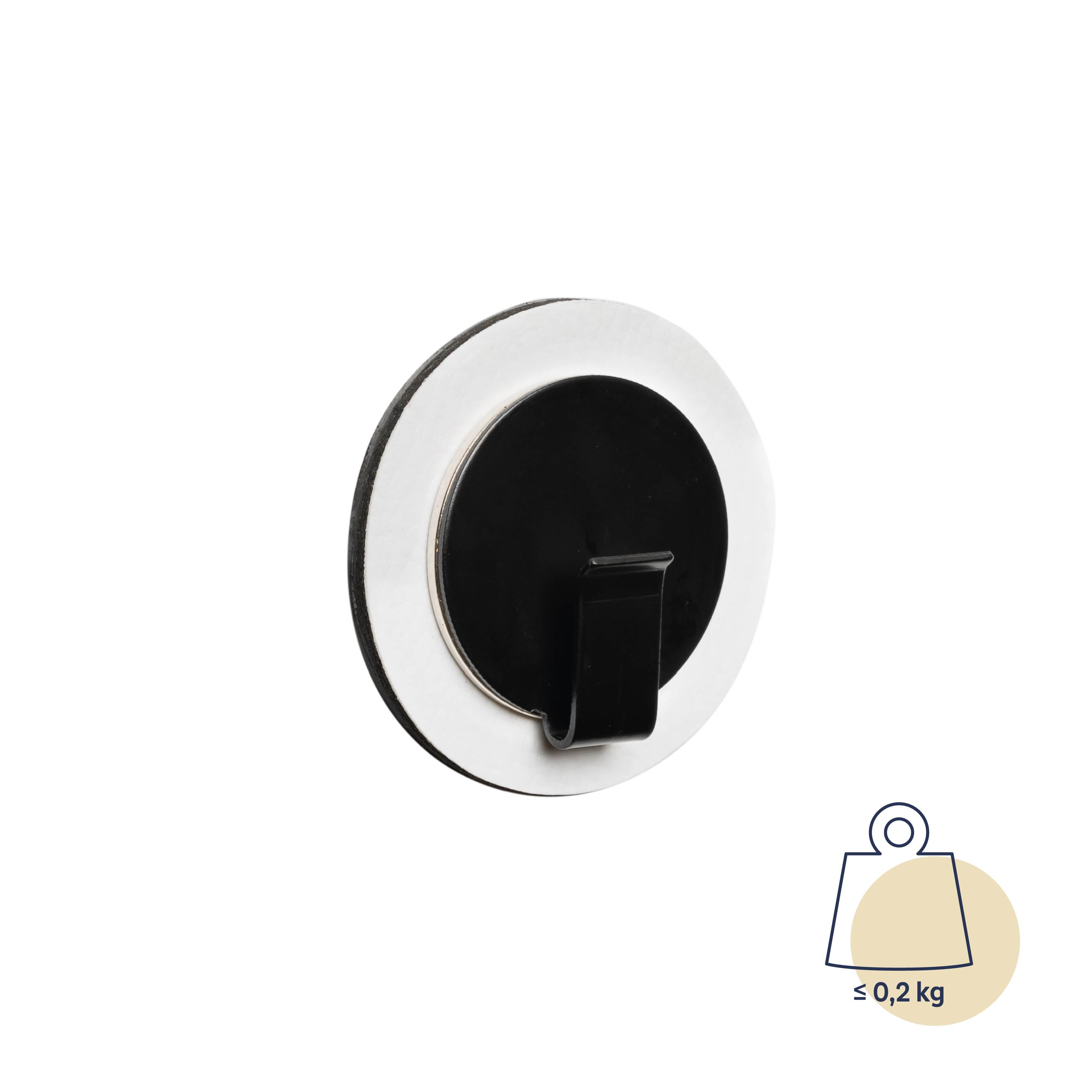 Magnetic hook CLEVER BLACK incl. pad WHITE - Silwy UK