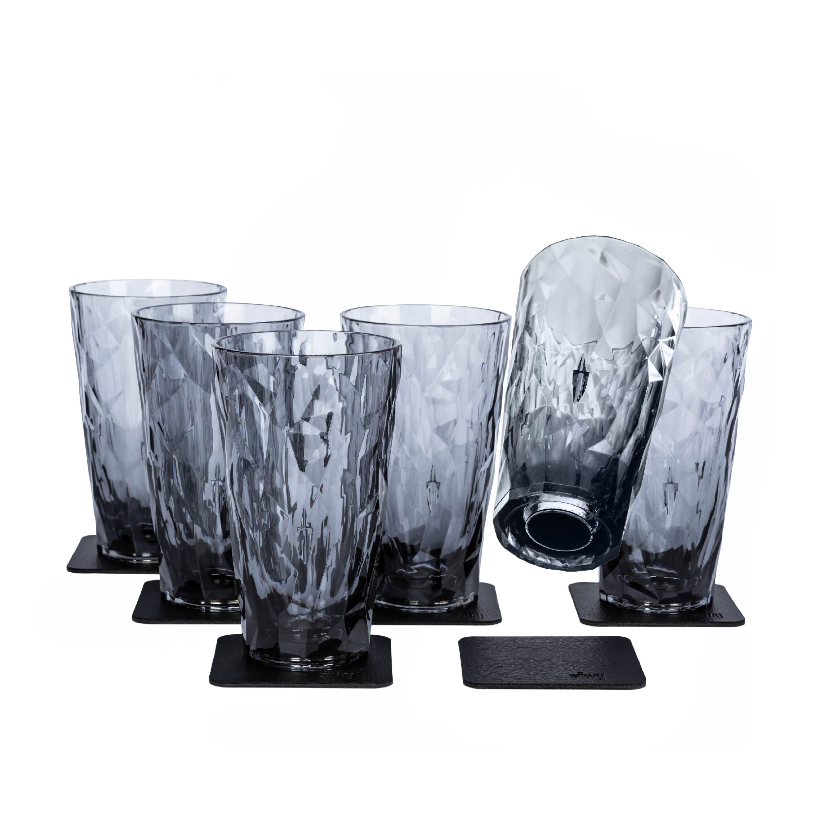Magnetic plastic glasses LONGDRINK GREY - Silwy UK