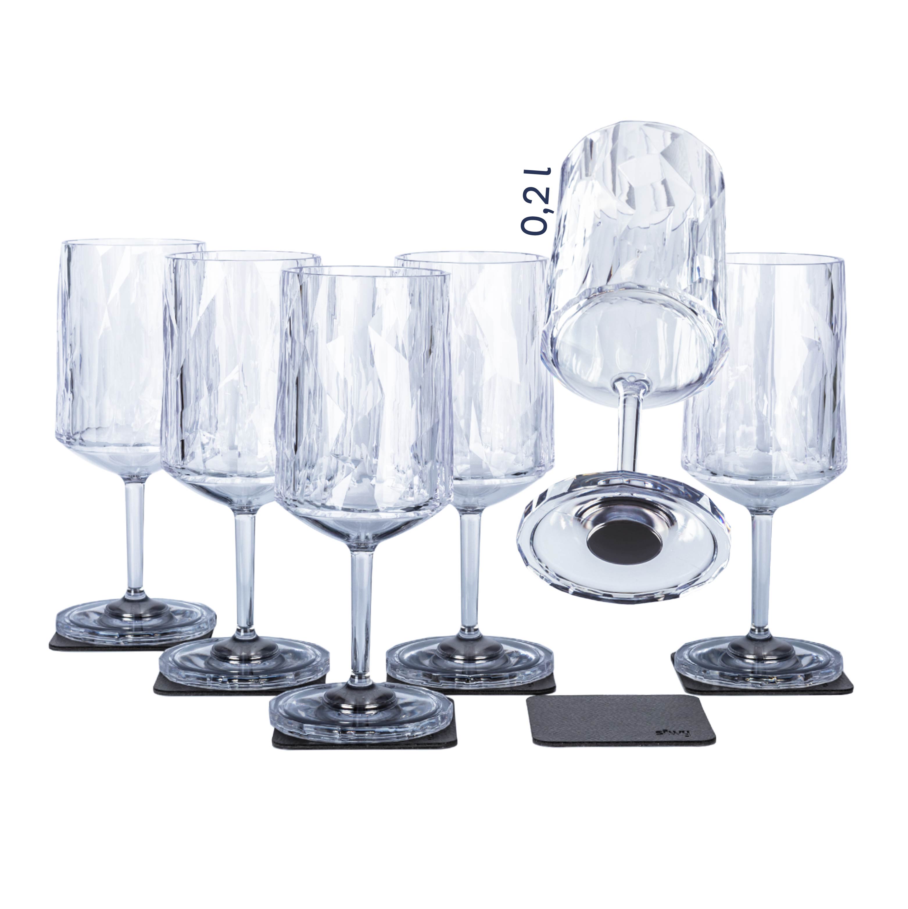 Magnetic plastic glasses WINE 0.2 l - Silwy UK