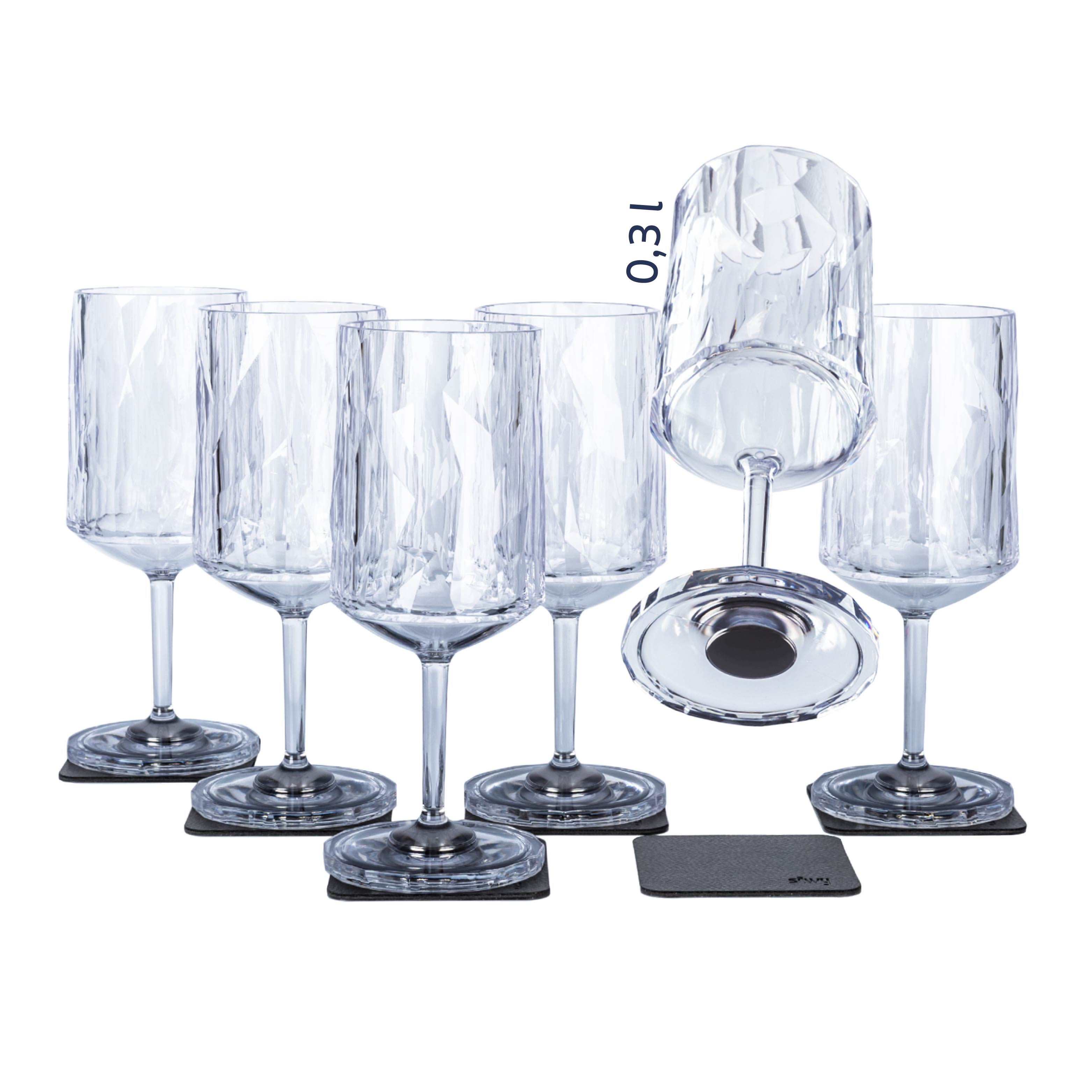 Magnetic plastic glasses WINE 0.3 l - Silwy UK