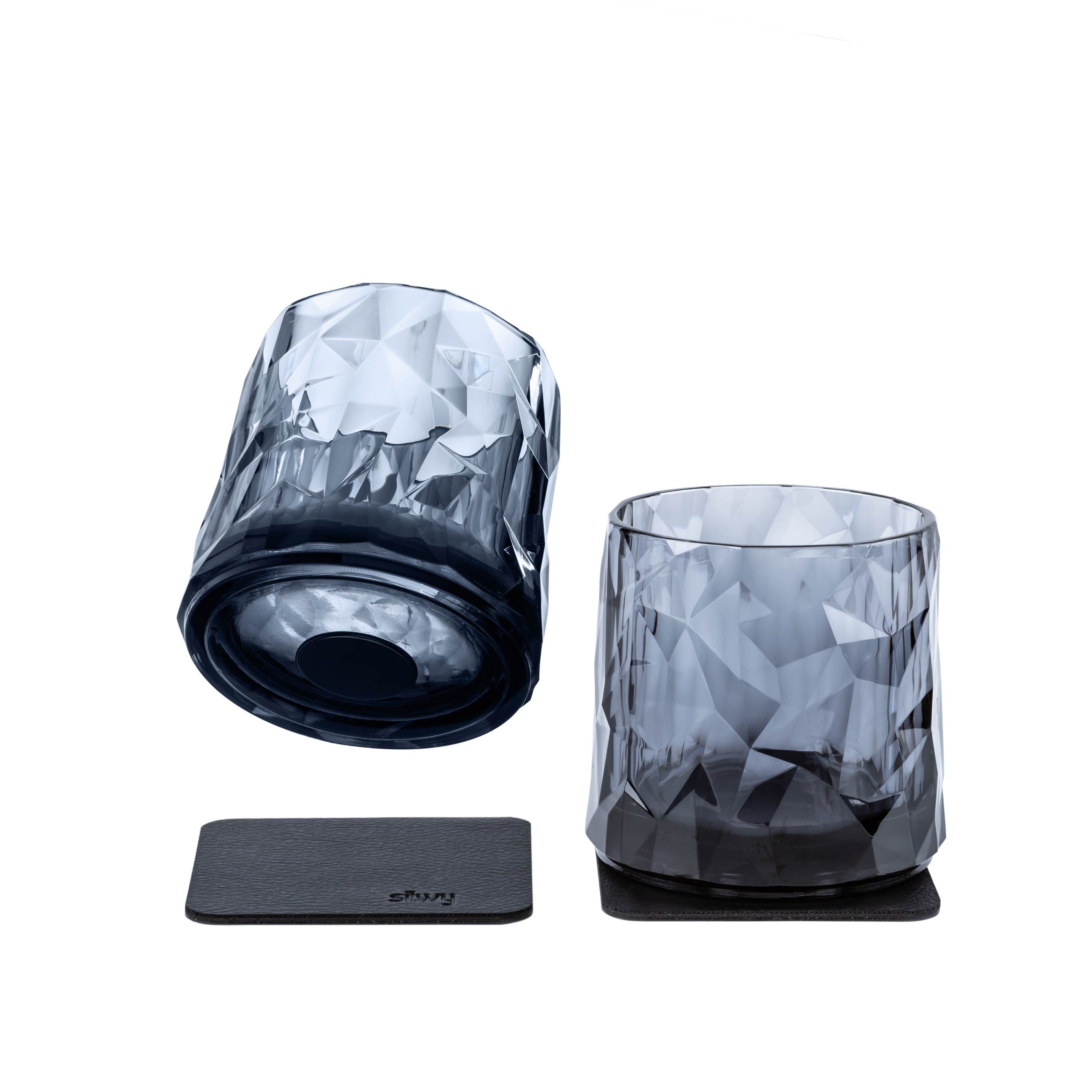 Magnetic plastic tumblers GREY - Silwy UK
