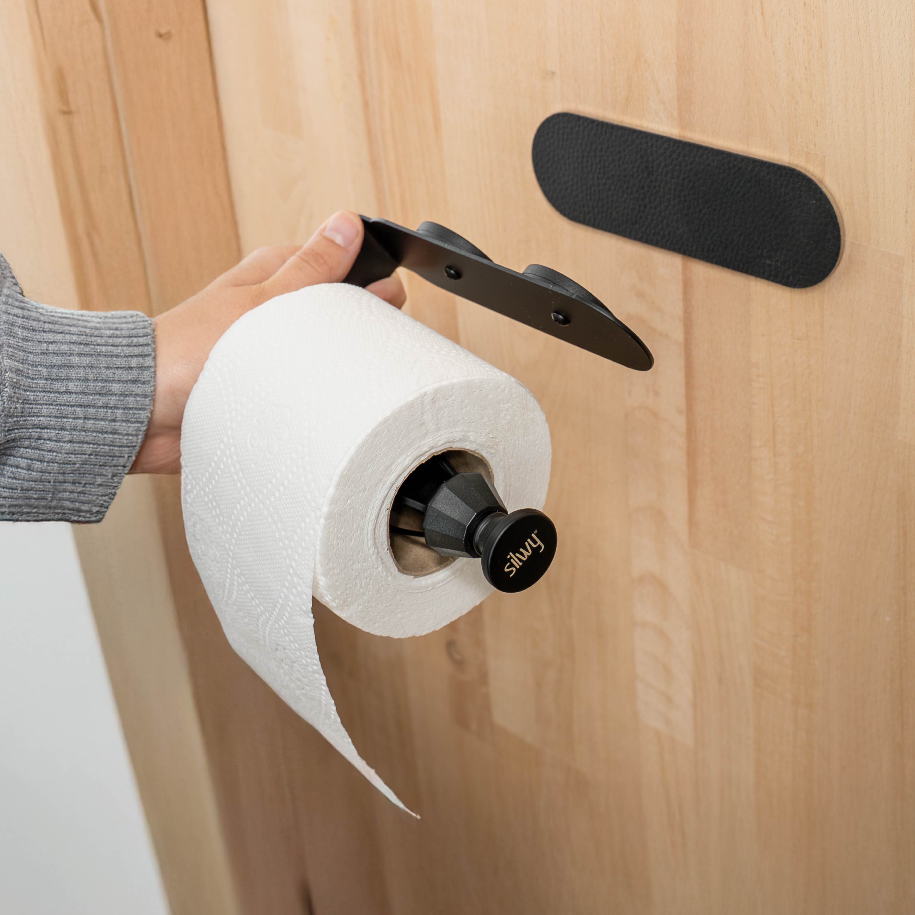 Magnetic toilet paper holder incl. metal strip - Silwy UK