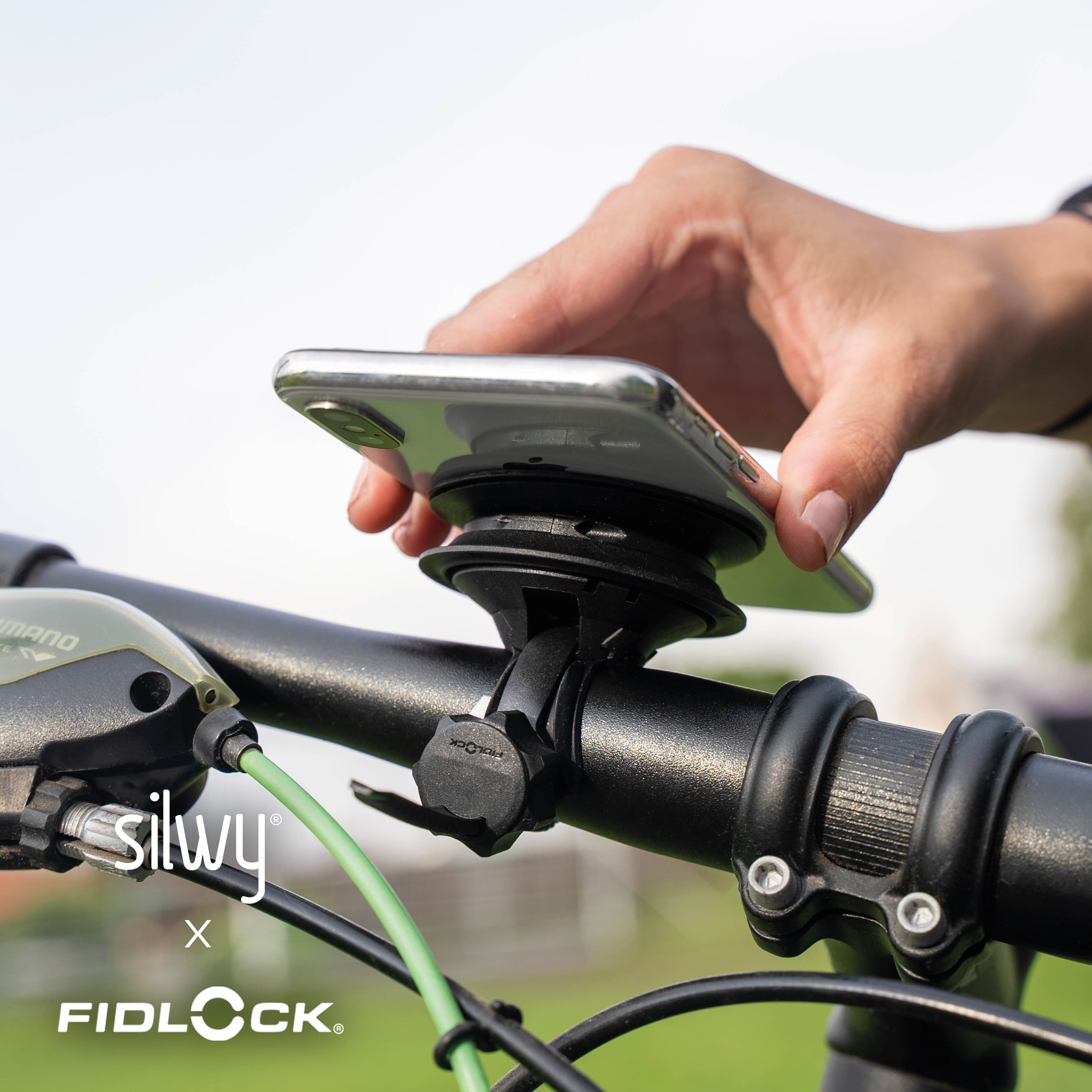 Magnetic VACUUM mobile phone holder UNIVERSAL for bicycles incl. magnetic VACUUM patch - Silwy UK